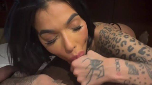 Celina Powell nude xxx leaked sucking a black dick on bed